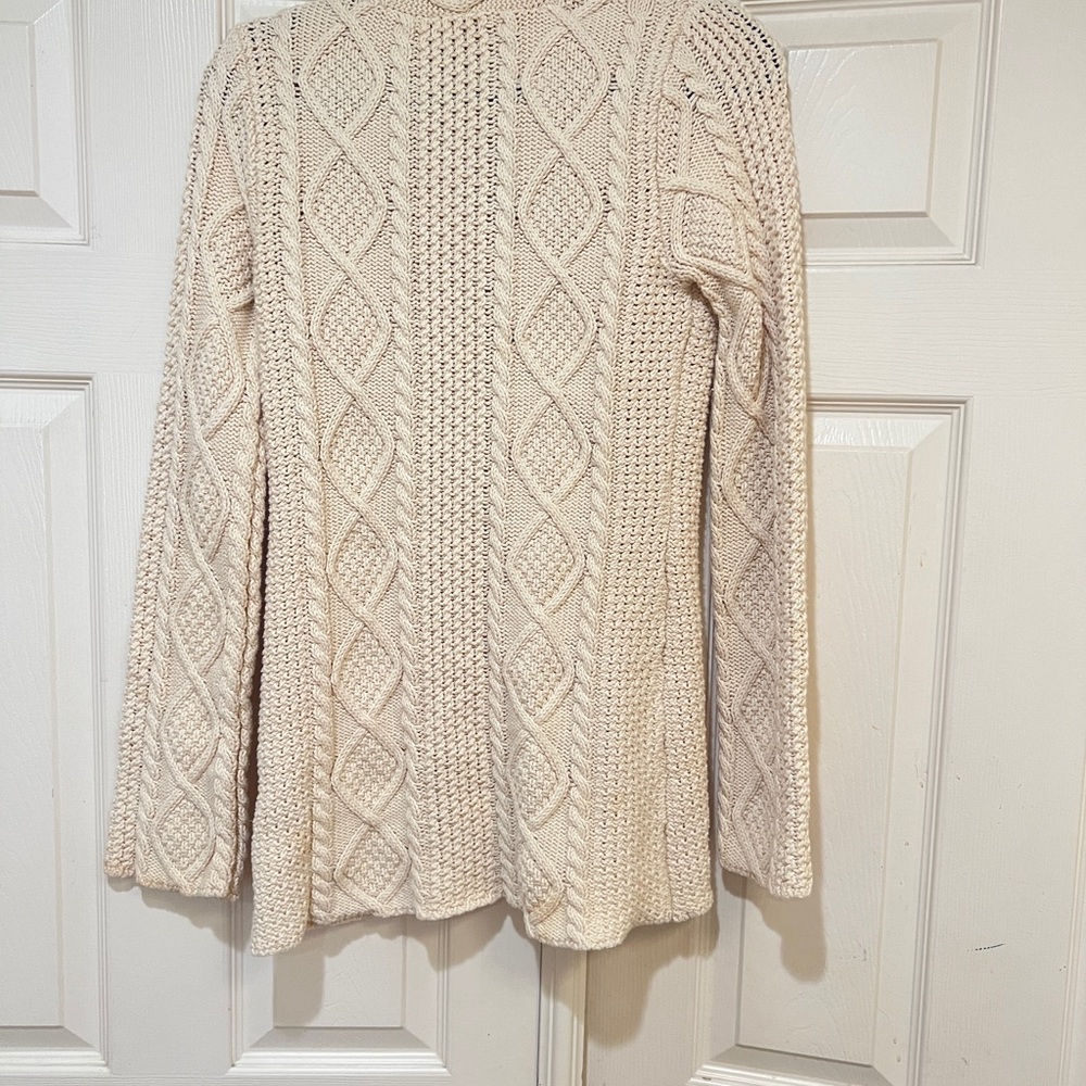 Free‎ People cream Cable knit chunky cardigan sweater boho hippie relaxed medium - Picture 5 of 8